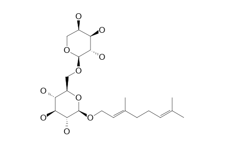 KENPOSIDE-A;GERANYL-1-O-ALPHA-L-ARABINOPYRANOSYL-(1->6)-BETA-D-GLUCOPYRANOSIDE