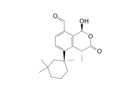 1H-2-Benzopyran-8-carboxaldehyde, 3,4-dihydro-1-hydroxy-4-methyl-3-oxo-5-(1,3,3-trimethylcyclohexyl)-, [1S-[1.alpha.,4.beta.,5(R*)]]-