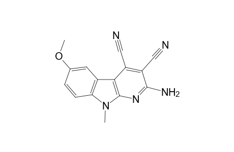 Pyrido[2,3-b]indole-1,2-dicarbonitrile, 3-amino-8-methoxy-5-methyl-