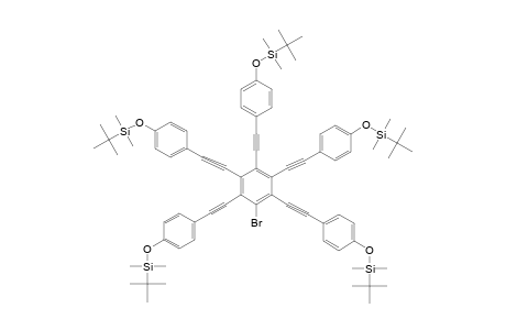 1-DIBROMO-2,3,4,5,6-PENTAKIS-[PARA-(TERT.-BUTYLDIMETHYLSILYLOXY)-PHENYLETHYNYL]-BENZENE
