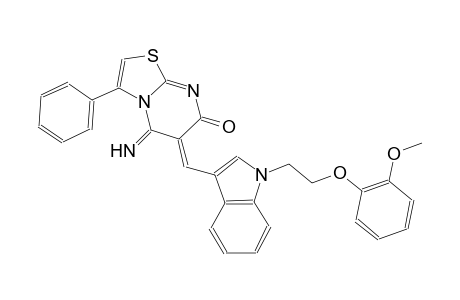 (6Z)-5-imino-6-({1-[2-(2-methoxyphenoxy)ethyl]-1H-indol-3-yl}methylene)-3-phenyl-5,6-dihydro-7H-[1,3]thiazolo[3,2-a]pyrimidin-7-one