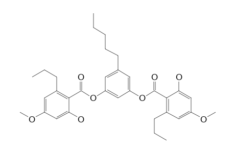 5'-pentylbenzene-1',3'-diyl bis(2-hydroxy-4-methoxy-6-propylbenzoate)