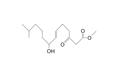 8-Hydroxy-12-methyl-3-oxo-tridec-6-en-oic acid, methyl ester