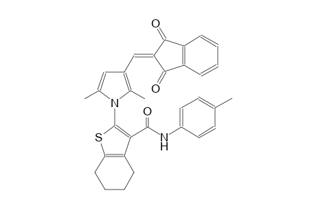 2-{3-[(1,3-dioxo-1,3-dihydro-2H-inden-2-ylidene)methyl]-2,5-dimethyl-1H-pyrrol-1-yl}-N-(4-methylphenyl)-4,5,6,7-tetrahydro-1-benzothiophene-3-carboxamide