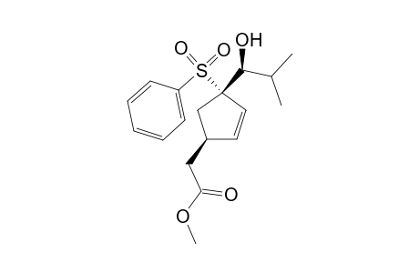 Methyl [(1S*,4S*)-4-benzenesulfonyl-4-{(S*)-1-hydroxy-2-methylpropyl}-2-cyclopenten-1-yl]acetate