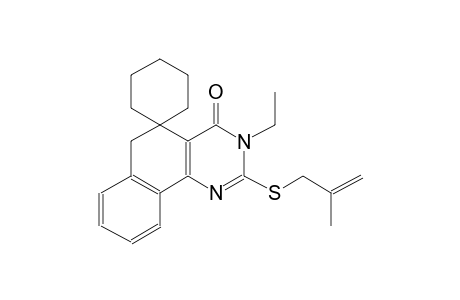 3-ethyl-2-((2-methylallyl)thio)-3H-spiro[benzo[h]quinazoline-5,1'-cyclohexan]-4(6H)-one