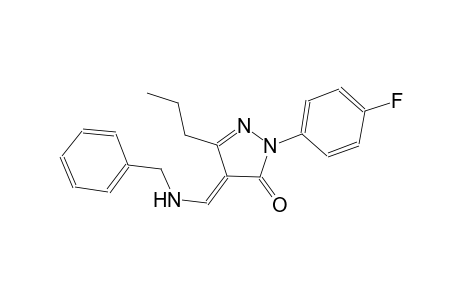 3H-pyrazol-3-one, 2-(4-fluorophenyl)-2,4-dihydro-4-[[(phenylmethyl)amino]methylene]-5-propyl-, (4E)-