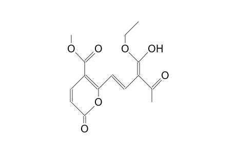3'-Acetyl-3'-ethoxycarbonyl-5-methoxycarbonyl-xanthyrone enol-form