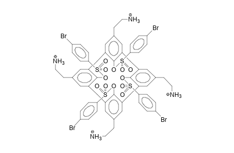 5,11,17,23-Tetrakis(2-ammonium-ethyl)-25,26,27,28-tetrakis([4-bromo-phenylsulfonyl]-oxy)-calix(4)arene tetracation