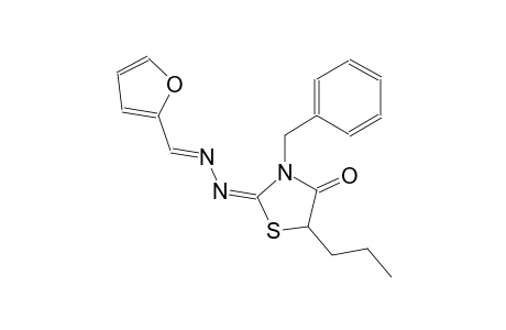 2-furaldehyde [(2E)-3-benzyl-4-oxo-5-propyl-1,3-thiazolidin-2-ylidene]hydrazone