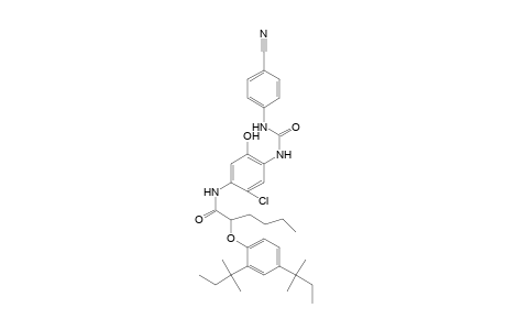 Hexanamide, 2-[2,4-bis(1,1-dimethylpropyl)phenoxy]-N-[2-chloro-4-[[[(4-cyanophenyl)amino]carbonyl]amino]-5-hydroxyphenyl]-