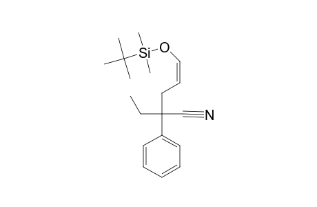 (Z)-5-(tert-butyl-dimethylsilyl)oxy-2-ethyl-2-phenylpent-4-enenitrile
