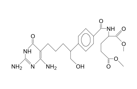 N-(4-<5-(2,4-Diamino-6<1H>-pyrimidinon-5-yl)-pent-1-hydroxy-2-yl>-benzoyl)-L-glutamic acid, dimethyl ester