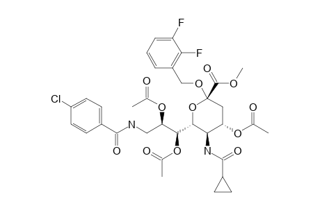 METHYL_((2,3-DIFLUOROBENZYL)-5-CYCLOPROPYLAMIDO-4,7,8-TRI-O-ACETYL-9-(4-CHLOROBENZAMIDO)-3,5,9-TRIDEOXY-D-GLYCERO-ALPHA-D-GALACTO-2-NONULO