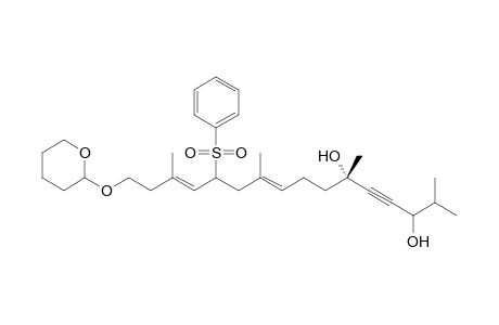 (6S)-2,6,10,14-Tetramethyl-12-phenylsulfonyl-16-tetrahydropyranoxy-3,6-dihydroxy-9E,13E-hexadecadien-4-yne