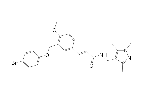 (2E)-3-{3-[(4-bromophenoxy)methyl]-4-methoxyphenyl}-N-[(1,3,5-trimethyl-1H-pyrazol-4-yl)methyl]-2-propenamide