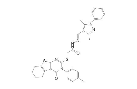 N'-[(E)-(3,5-dimethyl-1-phenyl-1H-pyrazol-4-yl)methylidene]-2-{[3-(4-methylphenyl)-4-oxo-3,4,5,6,7,8-hexahydro[1]benzothieno[2,3-d]pyrimidin-2-yl]sulfanyl}acetohydrazide