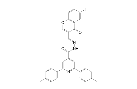 N'-[(E)-(6-fluoro-4-oxo-4H-chromen-3-yl)methylidene]-2,6-bis(4-methylphenyl)isonicotinohydrazide