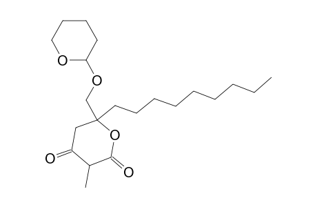2-Methyl-3-oxo-5-(tetrahydropyran-2-yloxymethyl)tetradecan-5-olide
