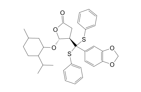 (-)-(4R,5R)-4-[3',4'-Methylenedioxy-.alpha.,.alpha.-bis(phenylthio)benzyl]-5-(1-menthyloxy)butyrolactone