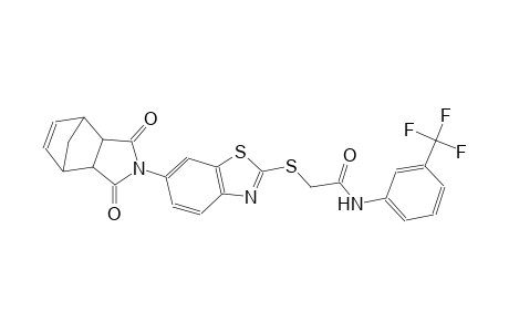 2-[(6-{3,5-dioxo-4-azatricyclo[5.2.1.0²,⁶]dec-8-en-4-yl}-1,3-benzothiazol-2-yl)sulfanyl]-N-[3-(trifluoromethyl)phenyl]acetamide