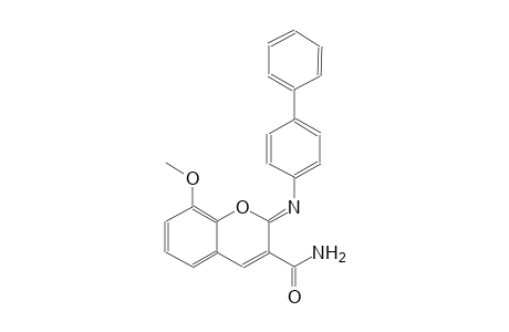 (2Z)-2-([1,1'-biphenyl]-4-ylimino)-8-methoxy-2H-chromene-3-carboxamide