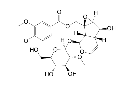 [(1aS,1bS,2S,5aR,6S,6aS)-1b,5a,6,6a-Tetrahydro-6-hydroxy-2-[(2-O-methyl-beta-D-glucopyranosyl)oxy]oxireno[4,5]cyclopenta[1,2-c]pyran-1a(2H)-yl]methyl 3,4-Dimethoxybenzoate