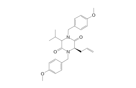 (3S,6R)-N,N'-BIS-(4-METHOXYBENZYL)-3-ISOPROPYL-6-ALLYLPIPERAZINE-2,5-DIONE