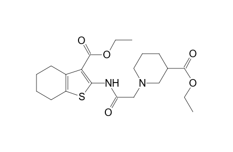 3-Piperidinecarboxylic acid, 1-[2-[[3-(ethoxycarbonyl)-4,5,6,7-tetrahydro-1-benzothiophen-2-yl]amino]-2-oxoethyl]-, ethyl ester