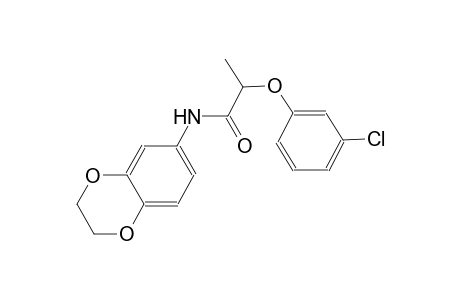 2-(3-chlorophenoxy)-N-(2,3-dihydro-1,4-benzodioxin-6-yl)propanamide