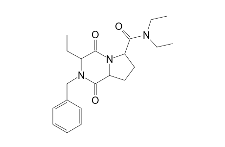 2-benzyl-1,4-dioxooctahydro-N,N-3-triethylpyrrolo[1,2-a]pyrazine-6-carboxamide