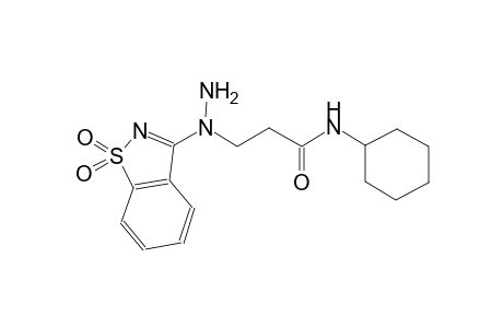 propanamide, N-cyclohexyl-3-[1-(1,1-dioxido-1,2-benzisothiazol-3-yl)hydrazino]-