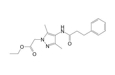 Ethyl {3,5-dimethyl-4-[(3-phenylpropanoyl)amino]-1H-pyrazol-1-yl}acetate