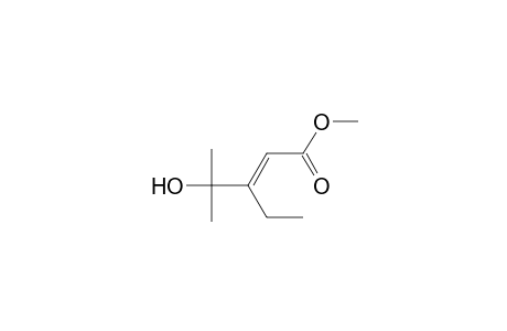 2-Pentenoic acid, 3-ethyl-4-hydroxy-4-methyl-, methyl ester, (E)-