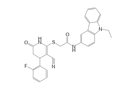 2-{[3-cyano-4-(2-fluorophenyl)-6-oxo-1,4,5,6-tetrahydro-2-pyridinyl]sulfanyl}-N-(9-ethyl-9H-carbazol-3-yl)acetamide