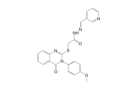 2-{[3-(4-methoxyphenyl)-4-oxo-3,4-dihydro-2-quinazolinyl]sulfanyl}-N'-[(E)-3-pyridinylmethylidene]acetohydrazide