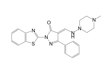 (4E)-2-(1,3-benzothiazol-2-yl)-4-{[(4-methyl-1-piperazinyl)amino]methylene}-5-phenyl-2,4-dihydro-3H-pyrazol-3-one