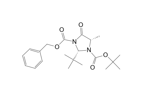 t-Butyl (2S,5S)-3-benzyloxycarbonyl-2-(t-butyl)-5-methyl-4-oxoimidazolidine-1-carboxylate