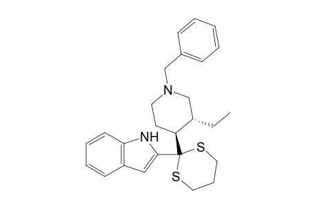 trans-N-Benzyl-3-ethyl-4-[2-(2-indolyl)-1,3-dithian-2-yl]piperidine