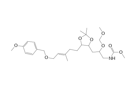 Methyl N-(3-{2',2'-dimethyl-5'-[5"-(4-methoxybenzyloxy)-3"-methylpent-3"-enyl]-[1',3']dioxolan-4'-yl}-2-[methoxy)methoxypropyl]-carbamate