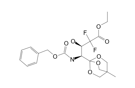 1-[N-BENZYLOXYCARBONYL-(1S,2S)-1-AMINO-3,3-DIFLUORO-3-ETHOXYCARBONYL-4-HYDROXYPROPYL]-4-METHYL-2,6,7-TRIOXABICYCLO-[2.2.2]-OCTANE