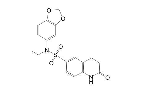N-(1,3-benzodioxol-5-yl)-N-ethyl-2-oxo-1,2,3,4-tetrahydro-6-quinolinesulfonamide