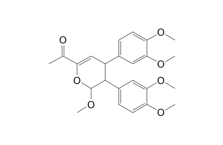 4,5-bis(3',4'-Dimethoxyphenyl)-6-methoxy-2-acetyl-4,5-dihydro-(6H)-pyran