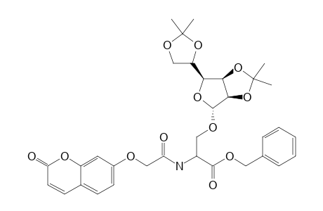 BENZYL-2-[2-[2-(2H-BENZOPYRAN-2-ON-7-YL-OXY)-ACETYLAMINO]-3-(2,3:4,6-DI-O-ISOPROPYLIDENE-ALPHA-D-MANNOFURANOS-1-YL-OXY)]-PROPANOATE