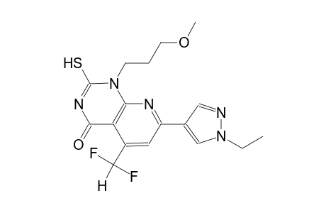 pyrido[2,3-d]pyrimidin-4(1H)-one, 5-(difluoromethyl)-7-(1-ethyl-1H-pyrazol-4-yl)-2-mercapto-1-(3-methoxypropyl)-