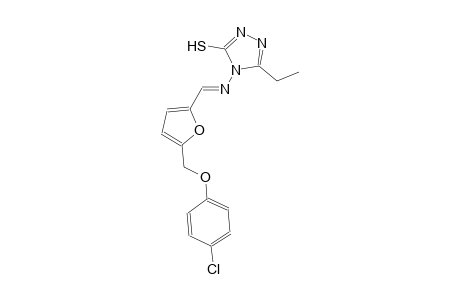 4-[((E)-{5-[(4-chlorophenoxy)methyl]-2-furyl}methylidene)amino]-5-ethyl-4H-1,2,4-triazole-3-thiol