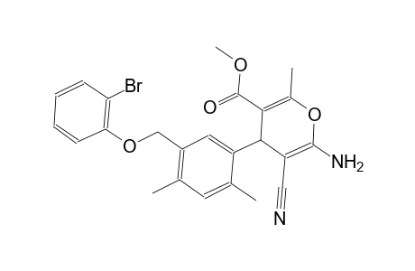 methyl 6-amino-4-{5-[(2-bromophenoxy)methyl]-2,4-dimethylphenyl}-5-cyano-2-methyl-4H-pyran-3-carboxylate