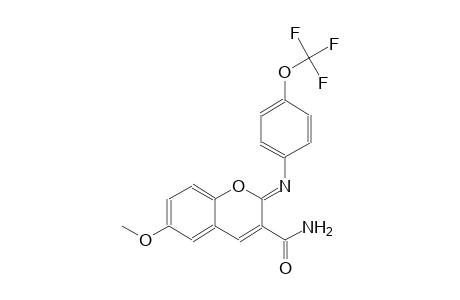 (2Z)-6-methoxy-2-{[4-(trifluoromethoxy)phenyl]imino}-2H-chromene-3-carboxamide