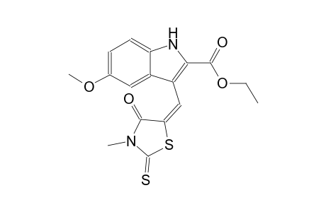 1H-indole-2-carboxylic acid, 5-methoxy-3-[(E)-(3-methyl-4-oxo-2-thioxo-5-thiazolidinylidene)methyl]-, ethyl ester