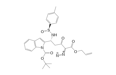 Tert-Butyl 2-((R)-5-(allyloxy)-4-diazo-1-((S)-4-methyl phenylsulfinamido)-3,5-dioxopentyl)-1H-indole-1-carboxylate